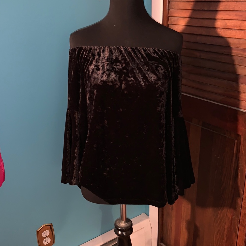Black Soft Off-The-Shoulder Top